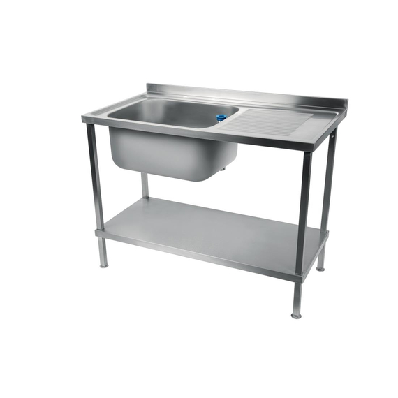 Holmes komplett montierte Edelstahl-Spüle links Abtropffläche rechts 1000mm 1 Holmes komplett montierte Edelstahl-Spüle links Abtropffläche rechts 1000mm