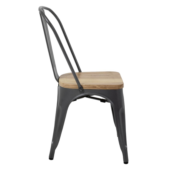 Bolero Bistro Stahlstühle mit Holzsitz grau (4 Stück) 4 Bolero Bistro Stahlstühle mit Holzsitz grau (4 Stück)