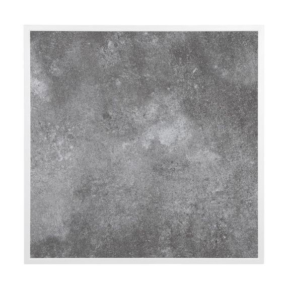 Bolero Outdoor-Tischplatte aus gehärtetem Glas mit dunklem Steineffekt und weißem Rand ¿ 700 mm 1 Bolero Outdoor-Tischplatte aus gehärtetem Glas mit dunklem Steineffekt und weißem Rand ¿ 700 mm