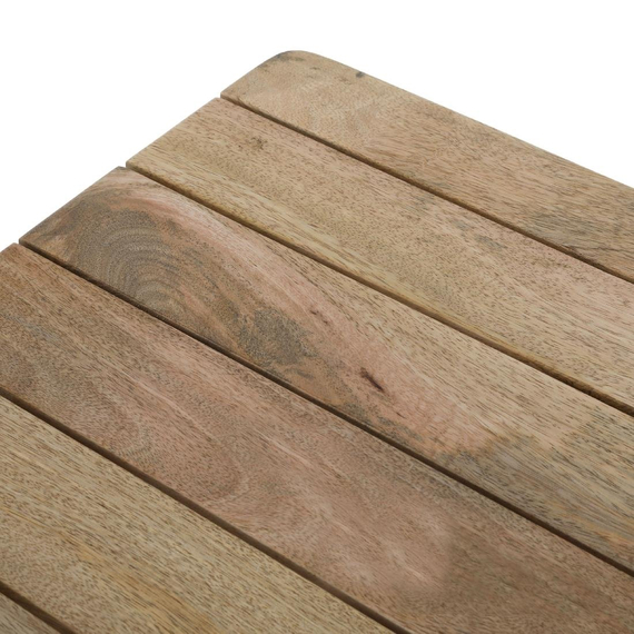 Bolero Bistro Esstisch Geschlitzte Mango Holzplatte Gewehrmetall Rahmen 650mm 3 Bolero Bistro Esstisch Geschlitzte Mango Holzplatte Gewehrmetall Rahmen 650mm