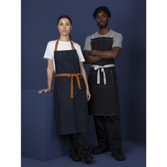 Southside Bistro Schürze Jeans-Blau Mit Bein-Tan 6 Southside Bistro Schürze Jeans-Blau Mit Bein-Tan