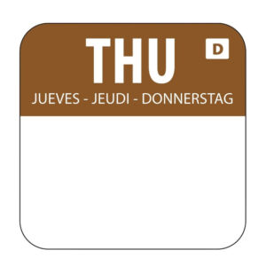 Hygiplas Selbstauflösende Lebensmittelrotationsetiketten Donnerstag (1000 Stück)