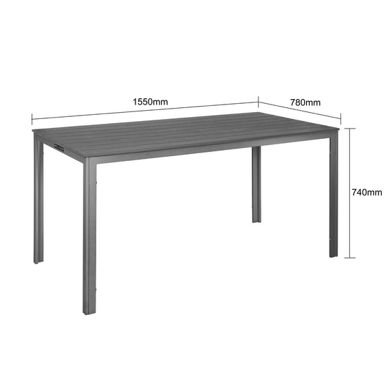Bolero Valletta Grau Gittertisch für den Außenbereich 1560mm 3 Bolero Valletta Grau Gittertisch für den Außenbereich 1560mm