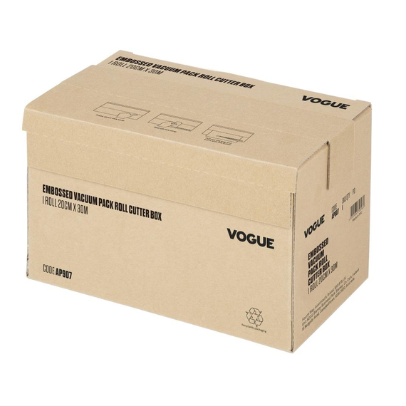 Vogue Vakuumierbeutel Rolle mit Schneidefunktion, 200 mm breit, Kartonbox 1 Vogue Vakuumierbeutel Rolle mit Schneidefunktion, 200 mm breit, Kartonbox