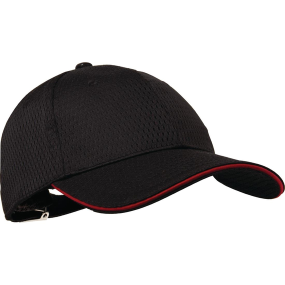 Chef Works Cool Vent Baseballmütze Schwarz mit Rot 1 Chef Works Cool Vent Baseballmütze Schwarz mit Rot