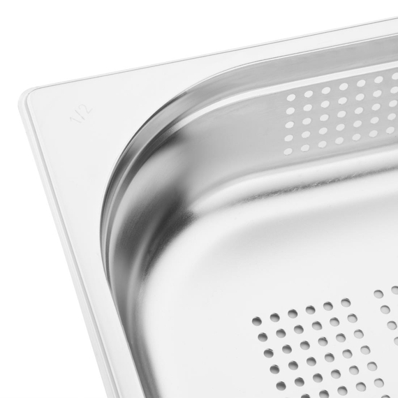 Vogue Edelstahl perforiertes 1/2 Gastronorm Tablett 65mm 4 Vogue Edelstahl perforiertes 1/2 Gastronorm Tablett 65mm