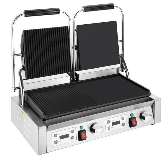 Buffalo Doppelkontaktgrill Glatte & Gerippte Platten Buffalo Doppelkontaktgrill Glatte & Gerippte Platten
