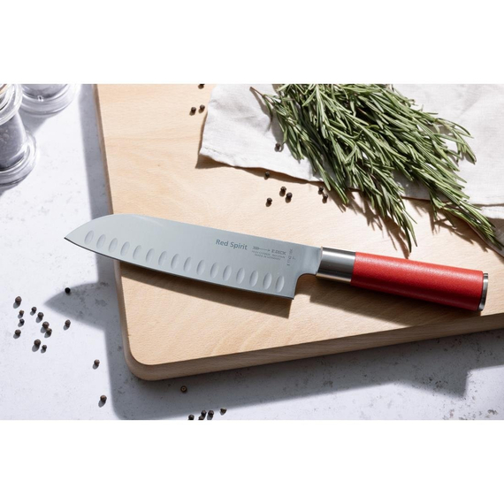 Dick Red Spirit Santokumesser mit Kullenschliff 18cm Dick Red Spirit Santokumesser mit Kullenschliff 18cm