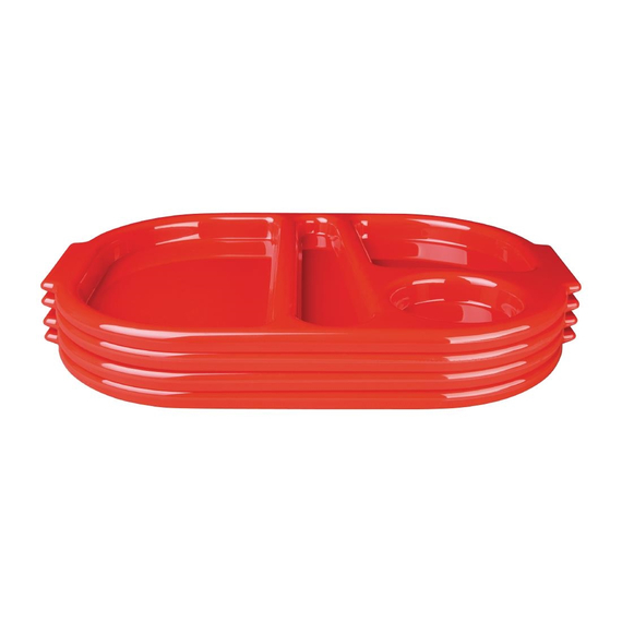 Olympia Kristallon kleines Menütablett aus Polycarbonat rot 32,2cm (10 Stück) 2 Olympia Kristallon kleines Menütablett aus Polycarbonat rot 32,2cm (10 Stück)