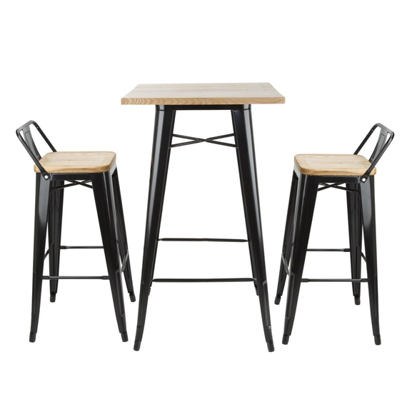 Bolero Bistro Bartisch mit Holzplatte schwarz 9 Bolero Bistro Bartisch mit Holzplatte schwarz