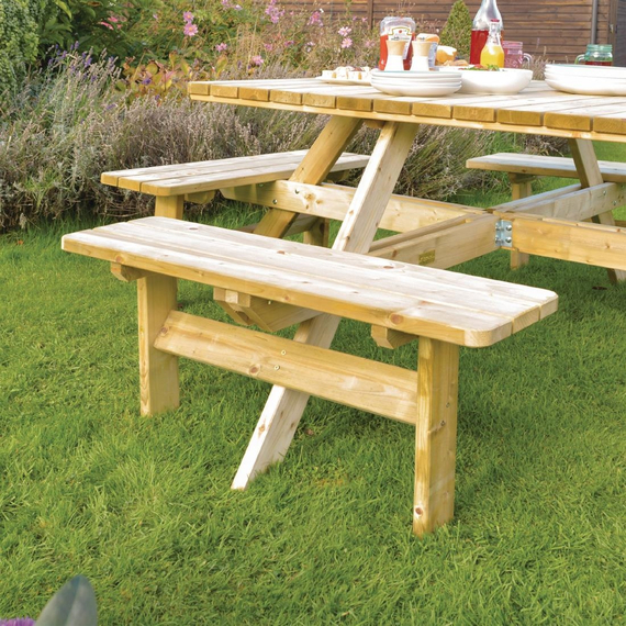 Rowlinson Quadratischer Picknicktisch aus Holz 1 Rowlinson Quadratischer Picknicktisch aus Holz