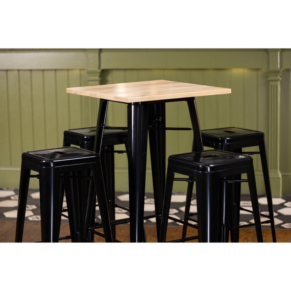 Bolero Bistro Bartisch mit Holzplatte schwarz 3 Bolero Bistro Bartisch mit Holzplatte schwarz