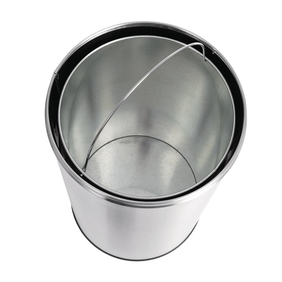 Bolero offener Edelstahl Abfallbehälter silber 40L 1 Bolero offener Edelstahl Abfallbehälter silber 40L