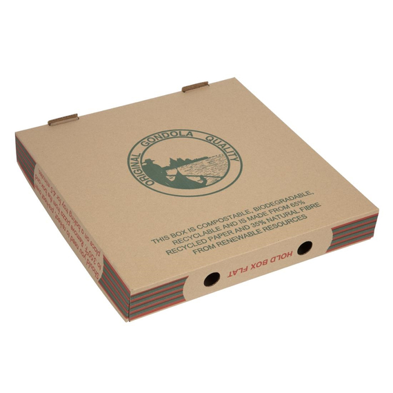 Kompostierbare Pizzakartons mit Gondola Design 30cm (100 Stück) 2 Kompostierbare Pizzakartons mit Gondola Design 30cm (100 Stück)