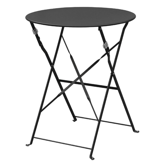 Bolero Perth Schwarzer Bürgersteig-Stil Stahl Tisch Rund 600mm 2 Bolero Perth Schwarzer Bürgersteig-Stil Stahl Tisch Rund 600mm
