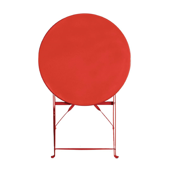Bolero runder klappbarer Terrassentisch Stahl rot 60cm 2 Bolero runder klappbarer Terrassentisch Stahl rot 60cm