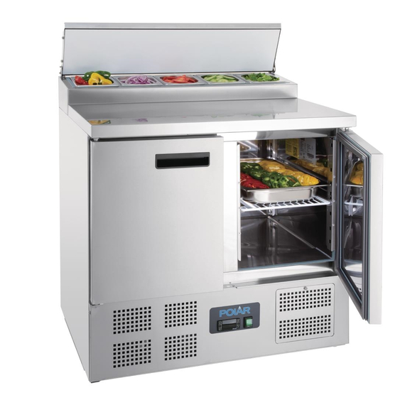 Polar Serie G Pizzakühltisch Saladette 2-türig 254L Polar Serie G Pizzakühltisch Saladette 2-türig 254L