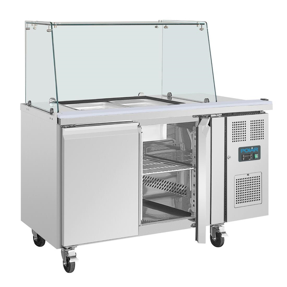 Polar U-Serie Premium Zweitürige Saladette Thekenkühlschrank der mit Schutz 5 Polar U-Serie Premium Zweitürige Saladette Thekenkühlschrank der mit Schutz