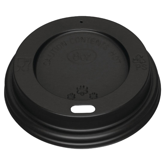 Fiesta Recyclable Deckel für 225ml-Heißgetränkebecher schwarz (1000 Stück) Fiesta Recyclable Deckel für 225ml-Heißgetränkebecher schwarz (1000 Stück)