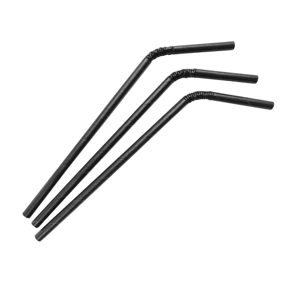 Fiesta Compostable kompostierbare flexible Papierstrohhalme schwarz (250 Stück) 3 Fiesta Compostable kompostierbare flexible Papierstrohhalme schwarz (250 Stück)