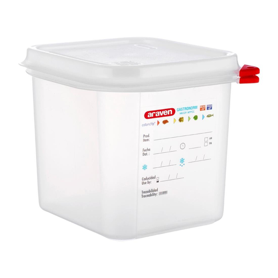 Araven Polypropylen 1/6 Gastronorm-Behälter 2,6Ltr (4 Stück) Araven Polypropylen 1/6 Gastronorm-Behälter 2,6Ltr (4 Stück)