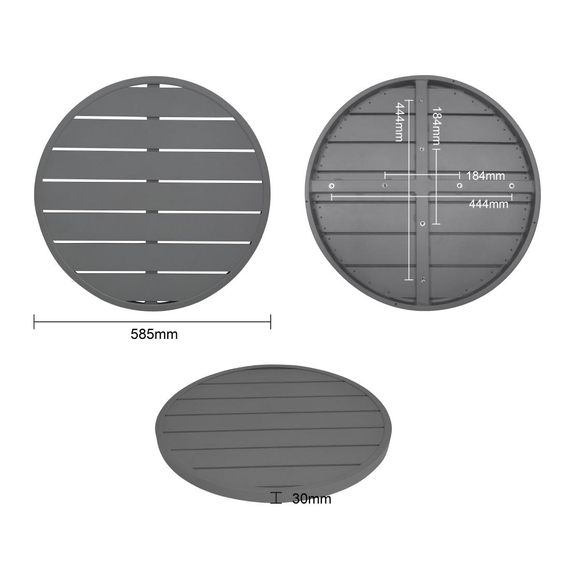 Bolero dunkelgraue runde Aluminium Tischplatte 580mm 6 Bolero dunkelgraue runde Aluminium Tischplatte 580mm