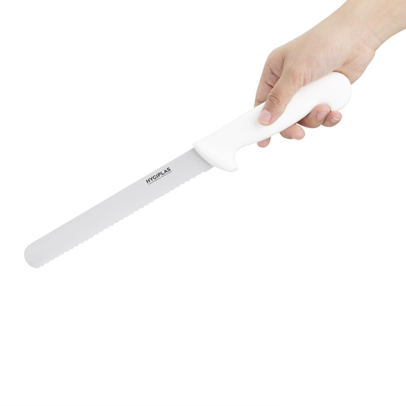 Hygiplas Brotmesser 20cm weiß 1 Hygiplas Brotmesser 20cm weiß