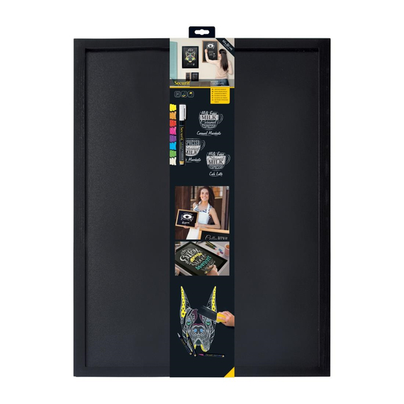 Securit Woody Kreidetafel 60x80, inklusive weißem Kreidemarker und Montageset 2 Securit Woody Kreidetafel 60x80, inklusive weißem Kreidemarker und Montageset