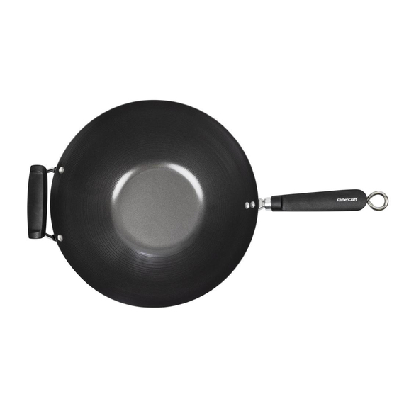 Antihaftbeschichteter Wok mit flachem Boden 35,5cm 2 Antihaftbeschichteter Wok mit flachem Boden 35,5cm