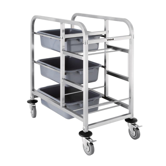 Vogue Abräumwagen aus Edelstahl 90x82x44cm Vogue Abräumwagen aus Edelstahl 90x82x44cm