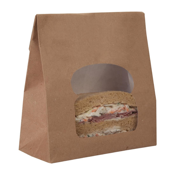 Colpac Recycelbare Sandwichtüten aus Papier mit Sichtfenster braun (250 Stück) 4 Colpac Recycelbare Sandwichtüten aus Papier mit Sichtfenster braun (250 Stück)