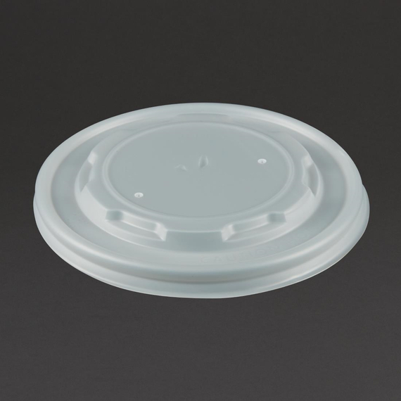 Vegware kompostierbare flache Deckel für Suppen- und Universalbecher 35cl/45,4cl (500 Stück) 1 Vegware kompostierbare flache Deckel für Suppen- und Universalbecher 35cl/45,4cl (500 Stück)
