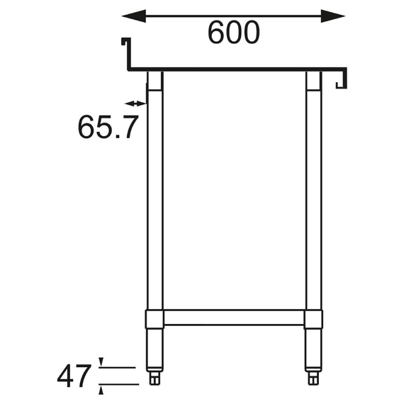 Vogue Edelstahl Arbeitstisch mit Aufkantung und Regalboden 150 x 60cm 9 Vogue Edelstahl Arbeitstisch mit Aufkantung und Regalboden 150 x 60cm