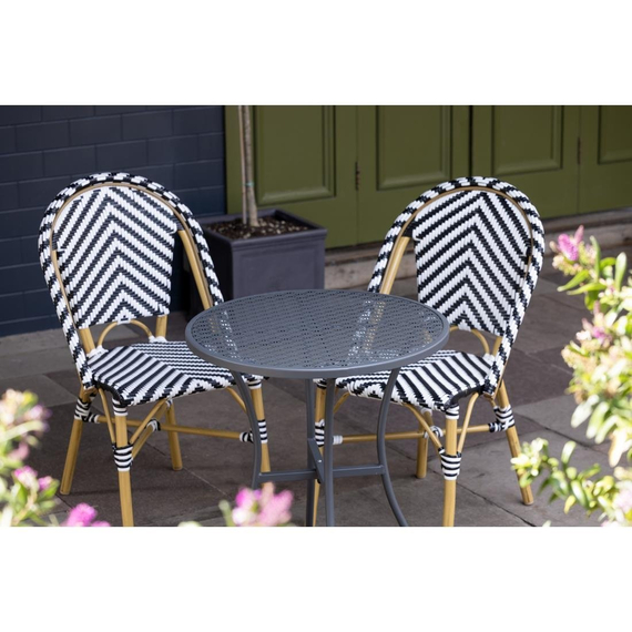 Bolero runder Bistrotisch in schlankem Design Stahl grau 60cm Bolero runder Bistrotisch in schlankem Design Stahl grau 60cm