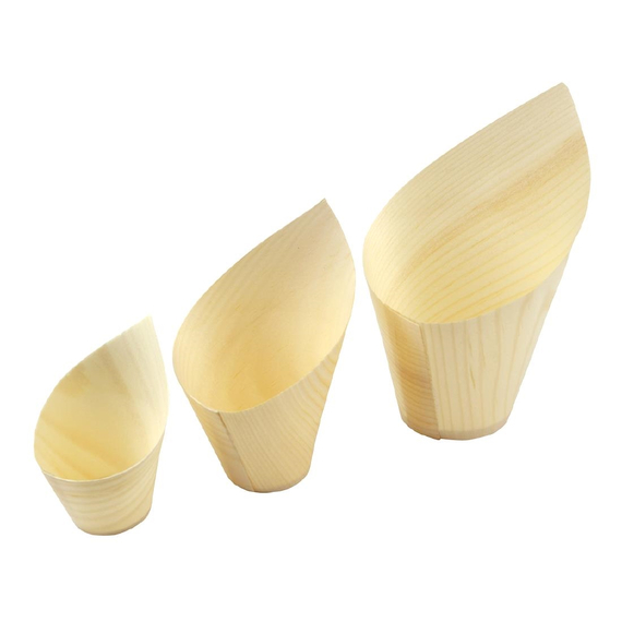 Sier Einwegbecher Holz schräg 5cl. (FSC®) ø32 x h75/35mm (50 Stück) 3 Sier Einwegbecher Holz schräg 5cl. (FSC®) ø32 x h75/35mm (50 Stück)