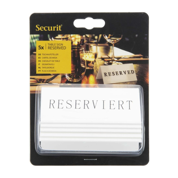 Securit Reserviert Tischständer Deutsch: Reserviert (5 Stück) 1 Securit Reserviert Tischständer Deutsch: Reserviert (5 Stück)