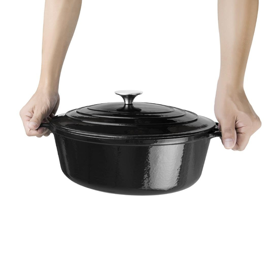 Vogue ovaler Schmortopf schwarz 4 Vogue ovaler Schmortopf schwarz