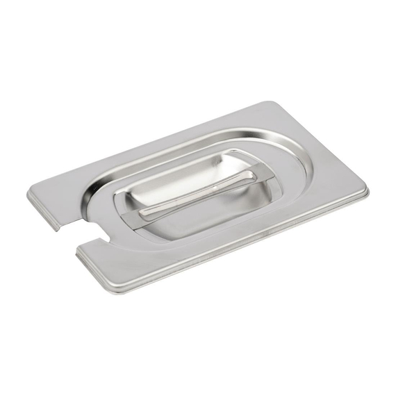 Gastro M Deckel Edelstahl GN1/9 mit Löffelaussparung Gastro M Deckel Edelstahl GN1/9 mit Löffelaussparung