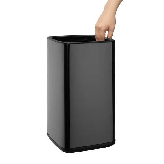 Bolero Quadratischer Abfalleimer Titanium Schwarz 10Ltr 1 Bolero Quadratischer Abfalleimer Titanium Schwarz 10Ltr
