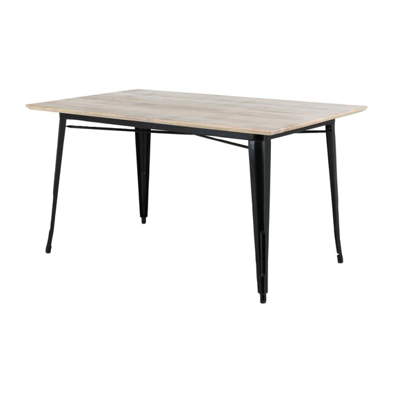 Bolero Bistro Esstisch Mangoholzplatte Schwarzer Rahmen 1450mm Bolero Bistro Esstisch Mangoholzplatte Schwarzer Rahmen 1450mm
