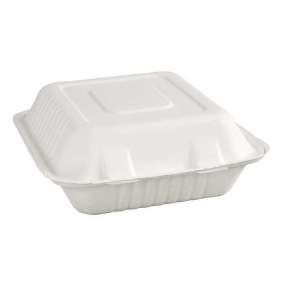 Fiesta Compostable kompostierbare Menüboxen aus Bagasse mit Klappdeckel 22,3cm (200 Stück) 1 Fiesta Compostable kompostierbare Menüboxen aus Bagasse mit Klappdeckel 22,3cm (200 Stück)