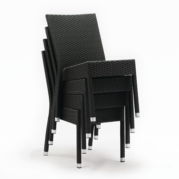 Bolero Rattanstühle anthrazit (4 Stück) 3 Bolero Rattanstühle anthrazit (4 Stück)