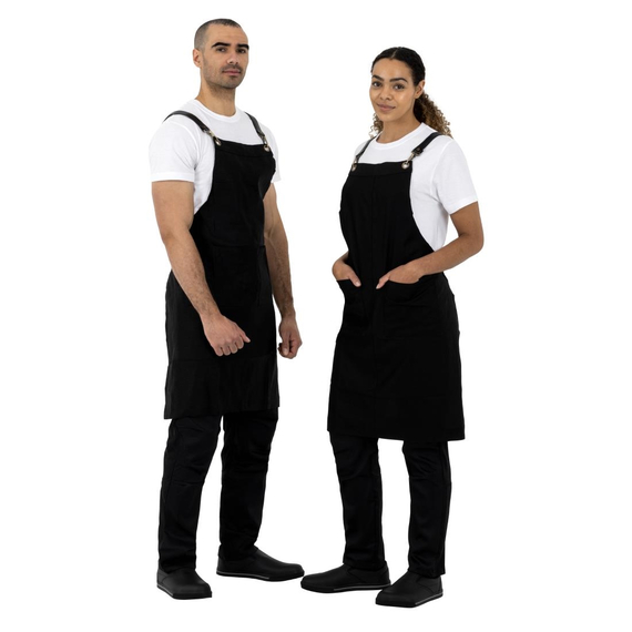 Southside Leinen Latzschürze Schwarz Southside Leinen Latzschürze Schwarz