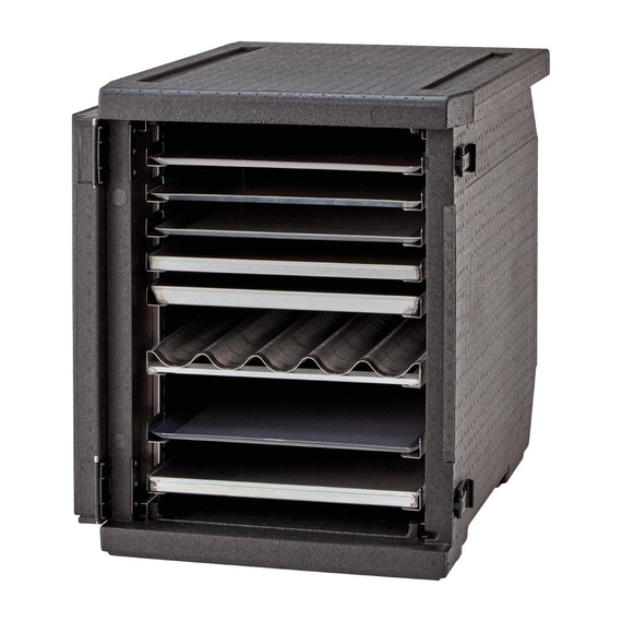 Cambro isolierter Frontlader Lebensmitteltransportbehälter 155L mit verstellbaren Schienen 6 Cambro isolierter Frontlader Lebensmitteltransportbehälter 155L mit verstellbaren Schienen