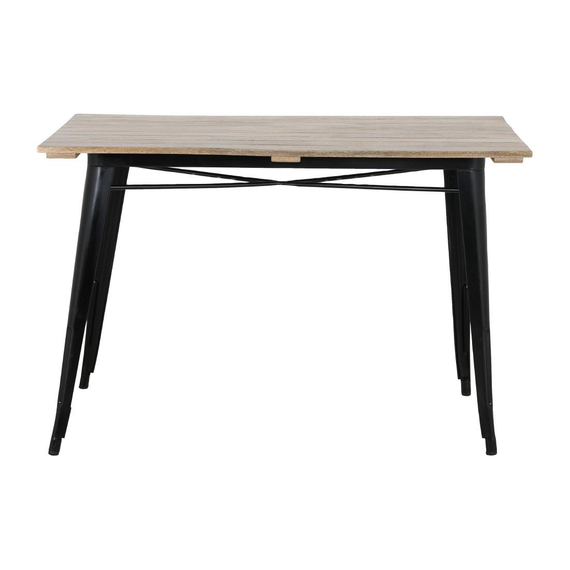 Bolero Bistro Esstisch Mangoholz-Lattenplatte Schwarz 1200mm 3 Bolero Bistro Esstisch Mangoholz-Lattenplatte Schwarz 1200mm