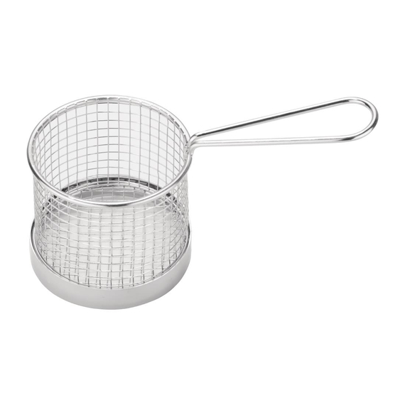 Olympia rundes Frittierkörbchen mit Stiel Edelstahl 9,5cm 2 Olympia rundes Frittierkörbchen mit Stiel Edelstahl 9,5cm