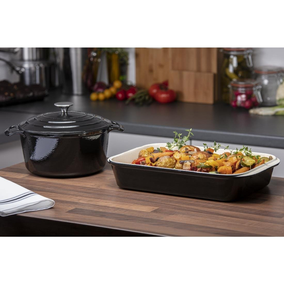 Vogue Kochen wie die Profis Set von 2x Kochgeschirr aus Gusseisen 2 Vogue Kochen wie die Profis Set von 2x Kochgeschirr aus Gusseisen