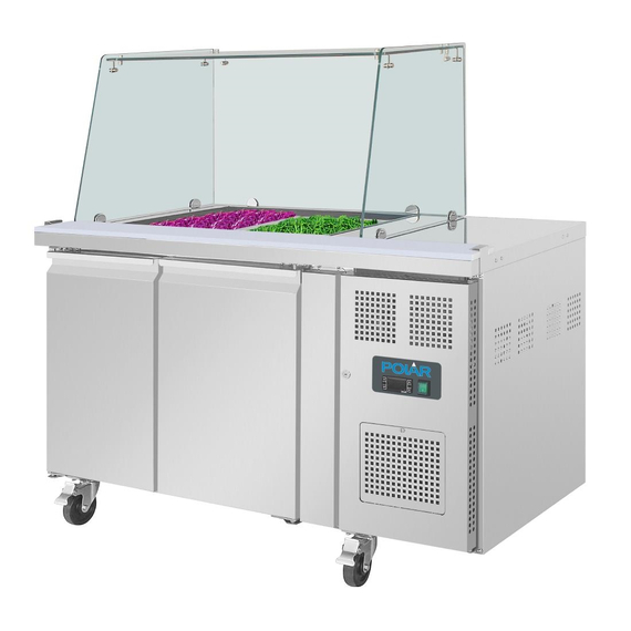 Polar U-Serie Premium Zweitürige Saladette Thekenkühlschrank der mit Schutz 4 Polar U-Serie Premium Zweitürige Saladette Thekenkühlschrank der mit Schutz