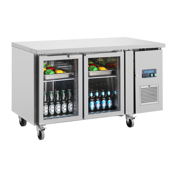 Polar U-Serie Premium 2-türiger Thekenkühlschrank mit Glastüren 4 Polar U-Serie Premium 2-türiger Thekenkühlschrank mit Glastüren