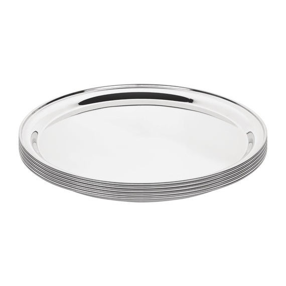 Olympia rundes Serviertablett Edelstahl 30,5cm 3 Olympia rundes Serviertablett Edelstahl 30,5cm